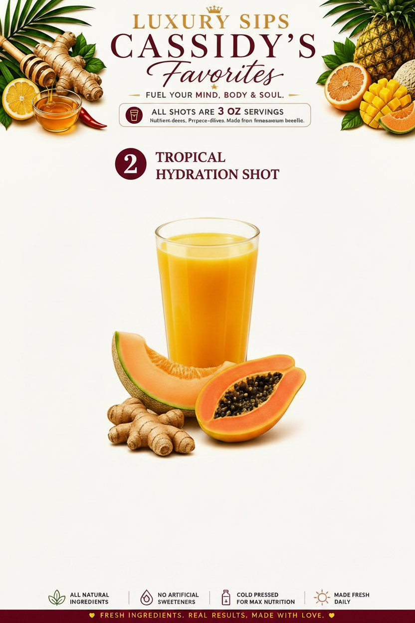 #2 Tropical Hydration Shot. Cassidy's Favorites