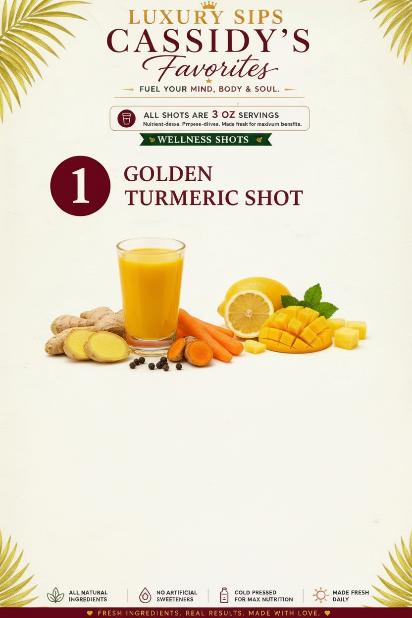 #1 Golden Turmeric Shot. Cassidy's Favorites